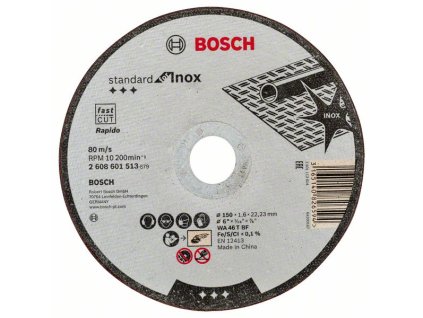 Bosch Rezný kotúč Standard for Inox 150 x 1,6 x 22,23 mm, rovný