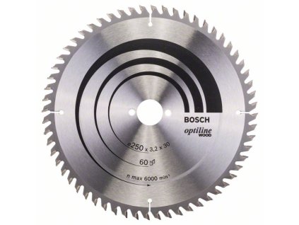 Bosch Pílový kotúč Optiline Wood 250 x 30 x 3,2 mm, 60 zubov ATB