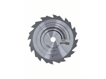 Bosch Pílový kotúč Speedline Wood 160 x 16 x 2,4 mm, 12 zubov ATB