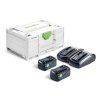 Festool Sada akumulátorov 2 x 18 V 5,0 Ah + rýchlonabíjačka TCL6 DUO, SYS3