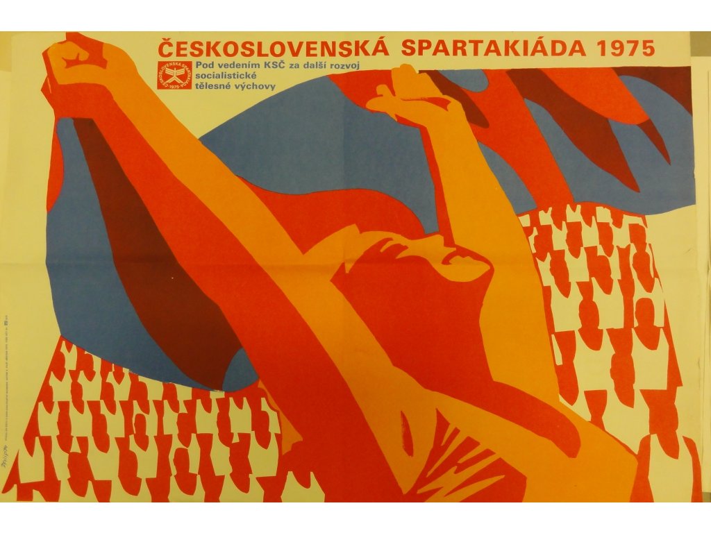 Plechová retro cedule / plakát - Spartakiáda 1975