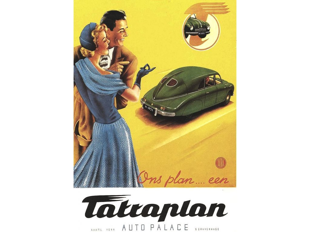 Plechová retro cedule / plakát - Tatraplan II