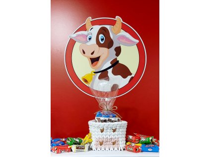 Háčkovaný košík Mini Krawka + 250g krowek