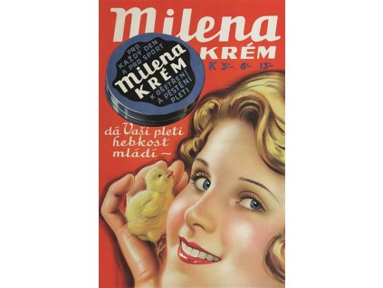 740 plechova retro cedule milena krem