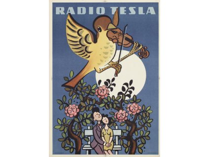 815 plechova retro cedule radio tesla ii