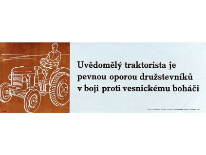 836 plechova retro cedule uvedomely traktorista