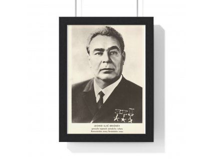 Leonid Iljič Brežněv - obraz / plechová cedule - retro dárek