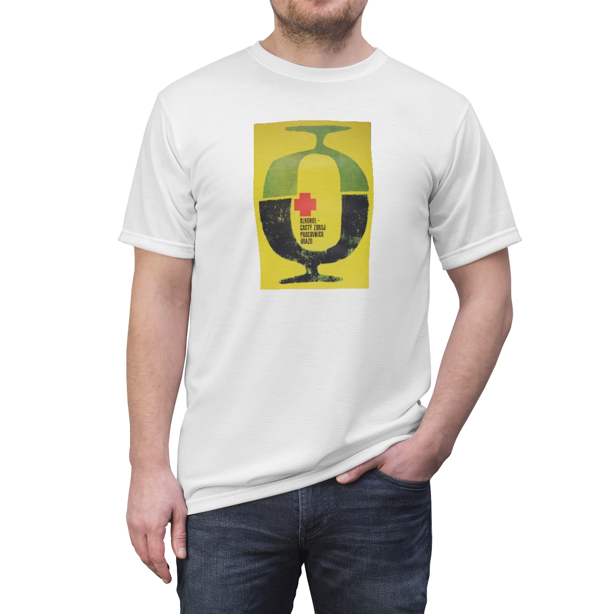 Retro tričko - Alkohol častý zdroj pracovních úrazů Barva: Černá, Velikost: XXXL