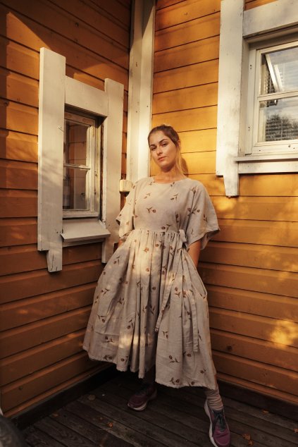 Beige floral dress