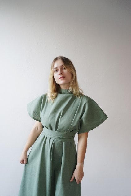 Tie up dress / matcha