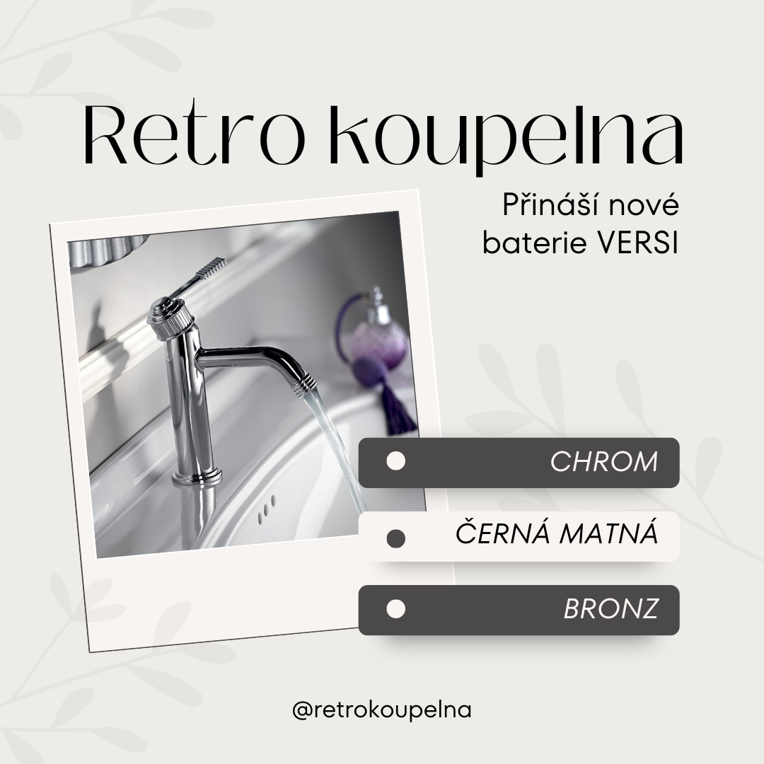 VERSI vodovodní baterie chrom, černá mat a bronz
