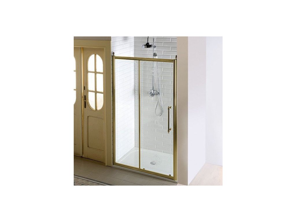 ANTIQUE sprchové dveře posuvné,1400mm, ČIRÉ sklo, bronz GQ4214C