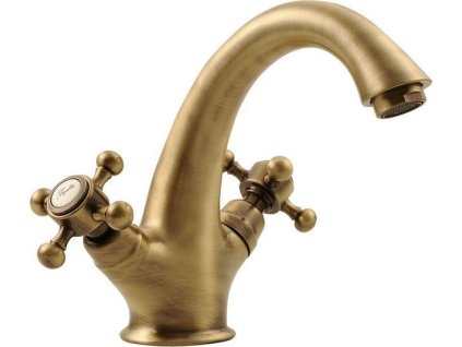ANTEA stojánková umyvadlová retro baterie vysoká s výpustí, bronz 3276