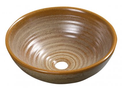 ATTILA keramické umyvadlo, průměr 42,5 cm, hnědá DK009