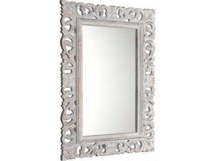 Zrkadlo SCULE vo vyrezávanom ráme 70x100 cm, biele IN171