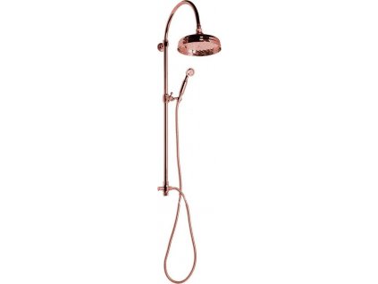 ANTEA sprchový stĺp na pripojenie k batérii, hlavová sprcha, ručná sprcha, teleskopická, ružové zlato SET037