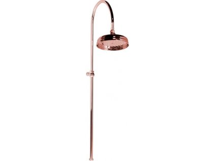 ANTEA retro sprchový sloup k napojení na baterii, retro hlavová sprcha, růžové zlato SET017