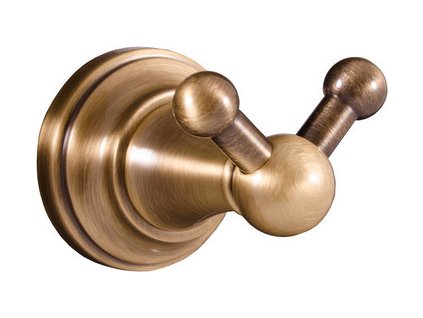 Slezák Rav Věšáček dvojitý stará mosaz (bronz) Koupelnový doplněk MORAVA RETRO (Varianta Věšáček dvojitý stará mosaz (bronz) Koupelnový doplněk MORAVA RETRO, Barva: Stará mosaz (Bronz))
