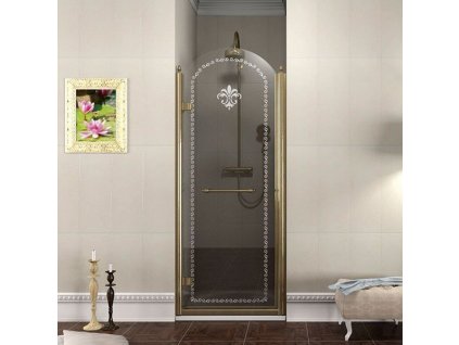 ANTIQUE retro sprchové dveře  otočné, 800mm, levé, ČIRÉ sklo, bronz GQ1280LC