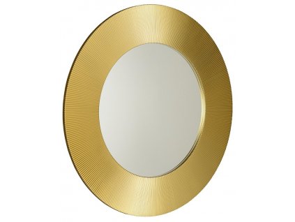 SUNBEAM kulaté retro zrcadlo v dřevěném rámu ø 90cm, zlatá SB900