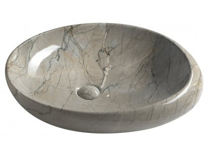 DALMA keramické retro umyvadlo na desku, 68x44 cm, grigio MM313