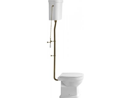 CLASSIC WC misa s nádržkou, spodný odpad, biela-bronz WCSET22-CLASSIC-SO