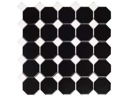 TECH mozaika Octogon Black Matt 29,5x29,5 INT077