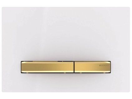 GEBERIT SIGMA50 control button, white/brass 115.672.11.2