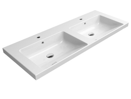 NORM keramické retro dvojumyvadlo 125x50cm, bílá ExtraGlaze 8627111