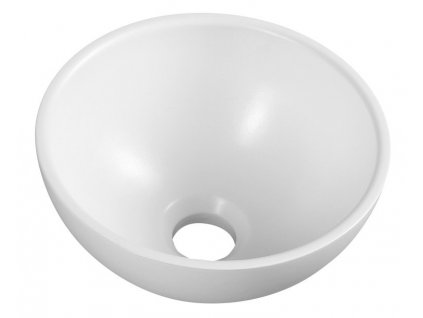 MINOR umývadlo na dosku, mramorové, priemer 26 cm, biele MR260