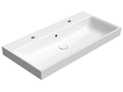 NUBES keramické retro umyvadlo 100x50cm, 2 otvory, bílá ExtraGlaze 9623211