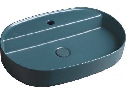 INFINITY OVAL keramické umývadlo na dosku, 60x40 cm, zelená petrol 10NF65060-2P