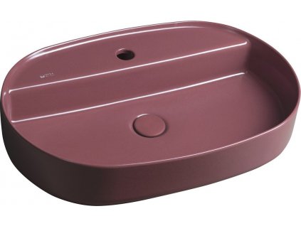 INFINITY OVAL keramické umývadlo na dosku, 60x40cm, bordová červená 10NF65060-2R