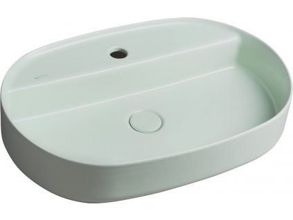 INFINITY OVAL keramické umývadlo na dosku, 60x40 cm, matná zelená mint 10NF65060-2T