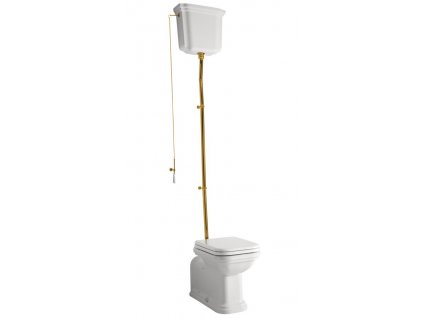 WALDORF retro WC mísa s nádržkou, spodní/zadní odpad, bílá-bronz WCSET20-WALDORF