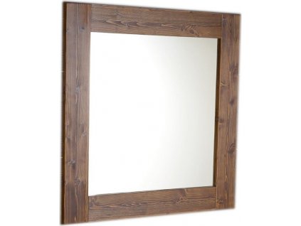 BRAND retro zrcadlo v dřevěném rámu 800x800mm, mořený smrk BA051S