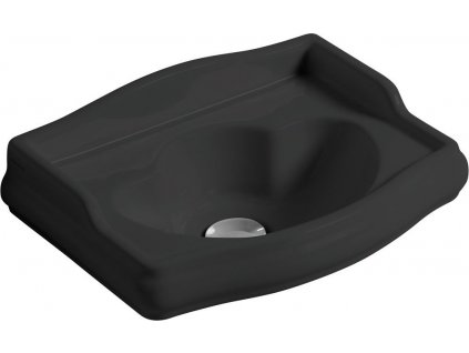 RETRO keramické umývadlo 41x30cm, bez otvoru, čierna mat 103331
