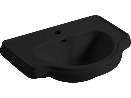 RETRO keramické umývadlo zápustné, 62x45, 5cm, čierna mat 103031