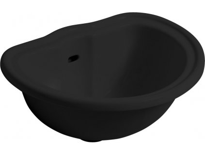 RETRO keramické umývadlo zápustné, 50x41cm, čierna mat 103131