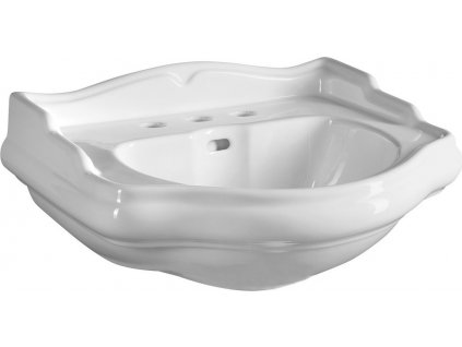 RETRO keramické umývadlo 55x45cm, 3 otvory, biela 104501-3