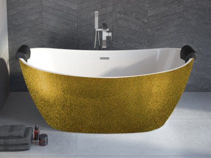 Olsen Spa Voľne stojaca vaňa AYLA Glam - zlatá - Farba - GLAM 01 - zlatá, Farba sifónu - Chróm, Rozmer vane - 170 × 80 cm VANAYLA170G1