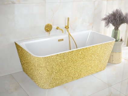 Olsen Spa Volně stojící vana VARYA Glam - zlatá - Barva - GLAM 01 - zlatá, Barva sifonu - Bílá, Rozměr vany - 170 × 80 cm VANVARYA170WG1