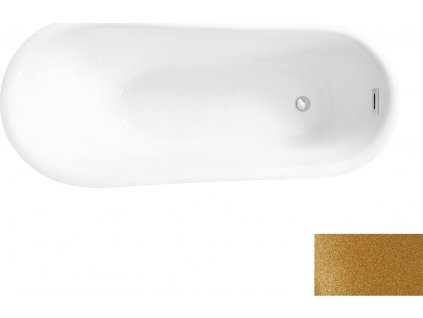 Olsen Spa Volně stojící vana CALIMA Glam - zlatá - Barva - GLAM 01 - zlatá, Barva sifonu - Černá, Rozměr vany - 170 × 74 cm VANCALIM170BG1