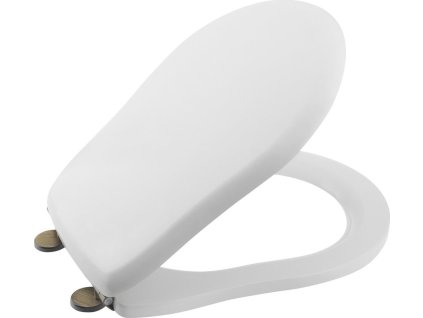 RETRO WC sedátko Soft Close, polyester, bílá/bronz 108601