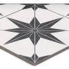 1742985261 cs house of mosaics etoile white black matt patterned distressed effect porcelain indoor outdoor wall floor tile pack of 7 l 450mm w 450mm5060430118374 04c bq