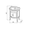 RETRO washbasin cabinet 60x80x45cm, beech 735140