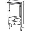 RETRO washbasin cabinet 60x120x38cm, beech, right 1699