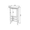 RETRO washbasin cabinet 60x120x38cm, beech, right 1699