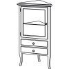 RETRO corner cabinet 60x120x47cm, beech, left 1701