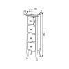 RETRO cabinet 35x119x33cm, old white 1694